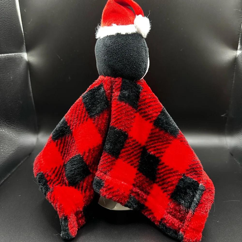 Hudson Baby HB Christmas Penguin‎ Red Buffalo Plaid Baby Security Blanket Lovey